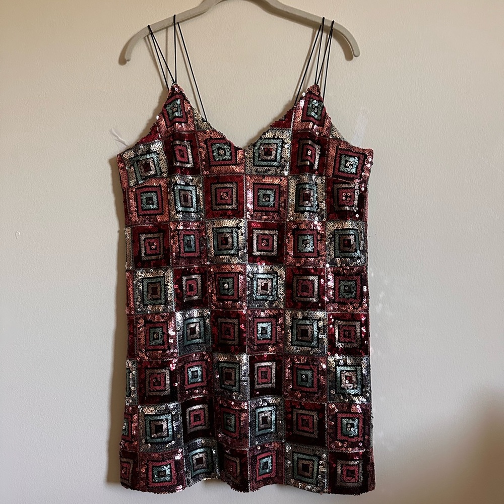 Zara Multicolor Sequin Mini Dress